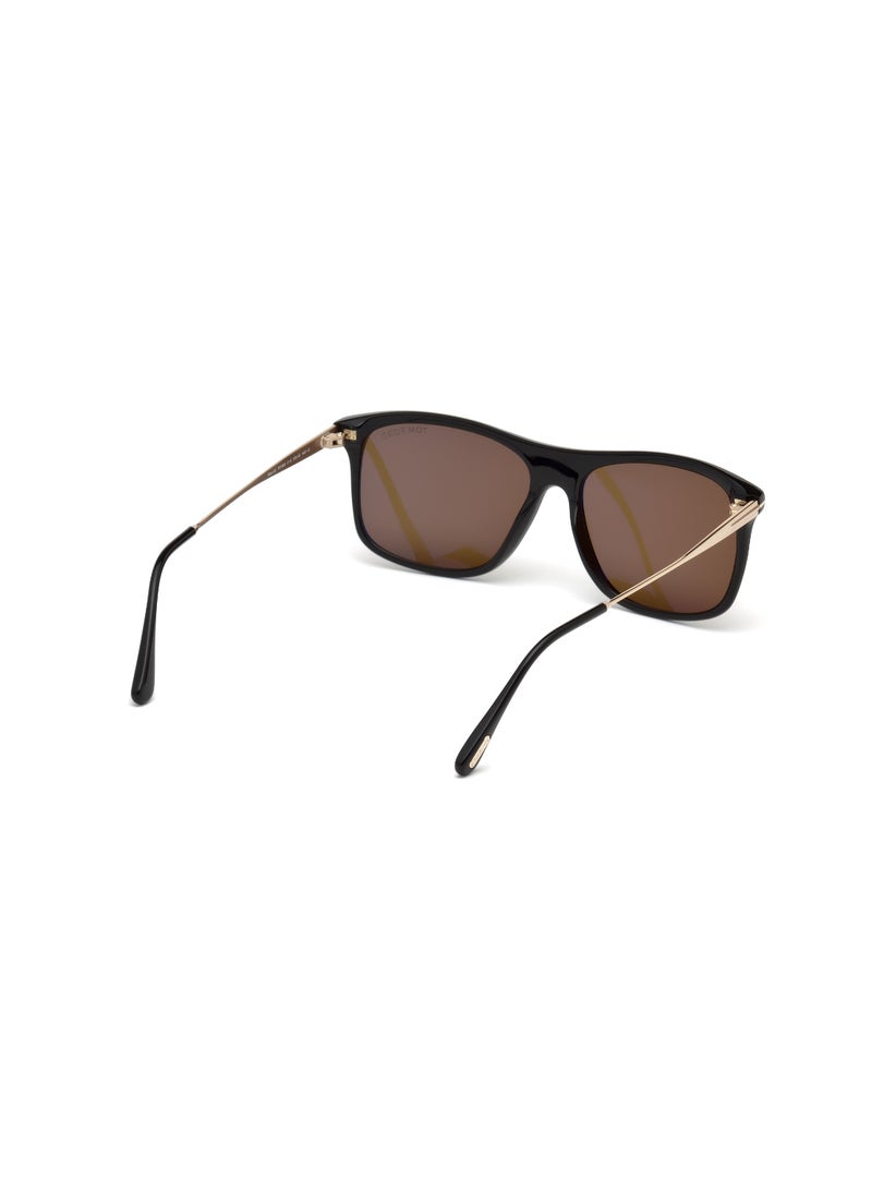 TOM FORD TOMFORD FULL RIM FT058801E57 MEN RECTANGULAR ACETATE SUNGLASSES - Image 5